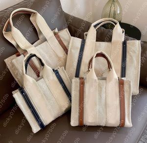 Designer handtas canvas boodschappentas grote capaciteit bakken tas lady portemonnee casual handtassen voor school lintdecoratie cosmetische opbergtassen draagbare draagtas