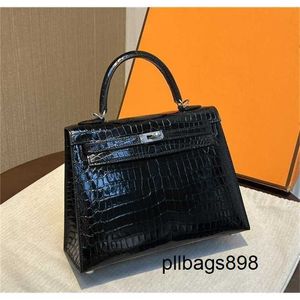 Decteur de sac à main en cuir crocodile 7a Femmes de qualité 25cm Real Womeny6tlch3w