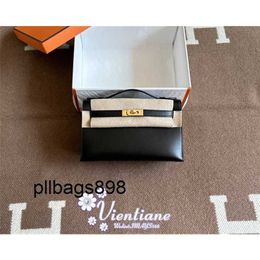 Diseñador Bolso de bolso Kilys Cuero genuino 7a Bag Mini Generation 22cm Pochette Black Noir Box Hebilla de oro de vaca suave