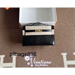 Bolso de diseño Kliys de cuero genuino 7a Bag Mini Generation 22cm Pochette Black Noir Lizard Gold Hebilla