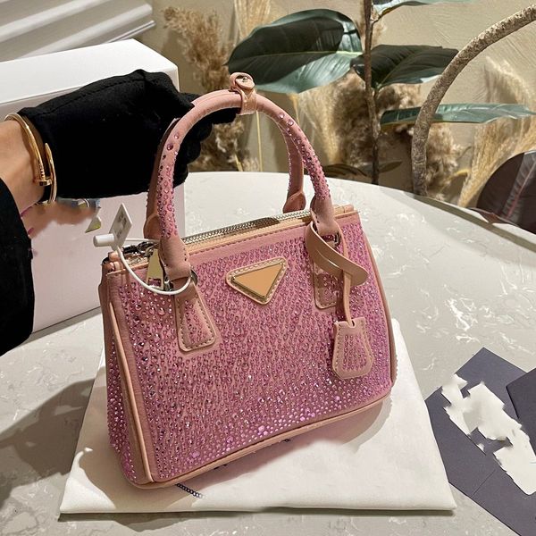 Sac à main design dames sac à bandoulière sacs à main de luxe sac de diamant chatoyant argent femmes sacs 9 couleur fermeture éclair sac ouvert sac rose sac à bandoulière femme sac en cuir