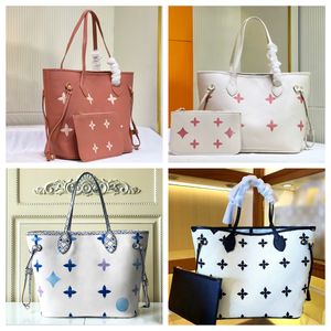 Bolsos de lujo Diseñador Mujer Bolso de mano Bolsas de compras Nunca compras Lujo completo Clásico Letras de flores antiguas V Bolso de compras Bolso de viaje informal para mujer Bolso de playa