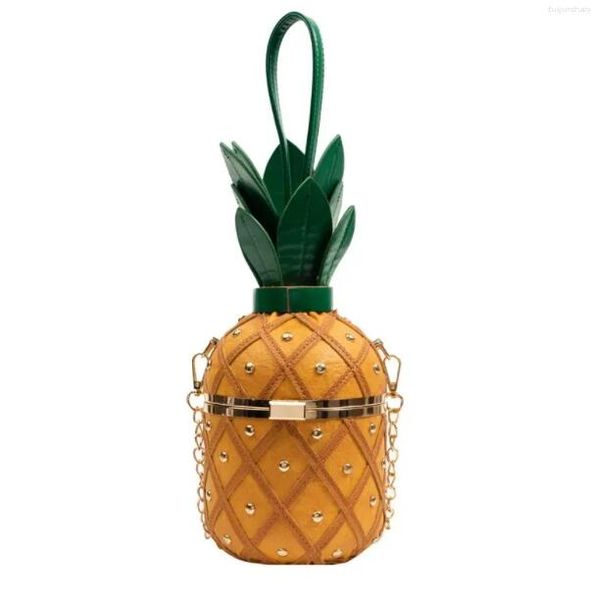 Sac à main de styliste personnalisé en forme d'ananas, nouveau sac seau à chaîne à bandoulière unique, Rivet, petite fête, Bolso Fiesta