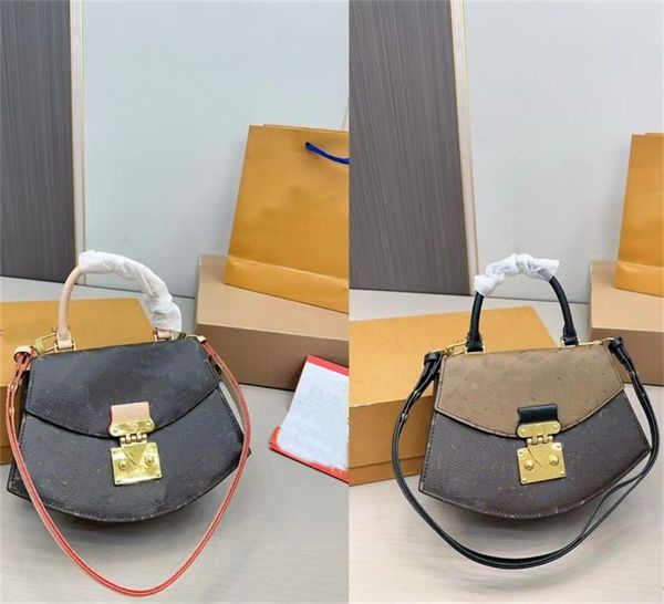 Bolso de diseñador Mujeres Lujos Bolsa de hombro Moda Estampado Flor Bolsa de concha Mango festoneado Crossbody Geométrico El Tote S-Lock Locks Bolsas