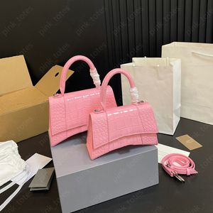 Designer handtas Dames zandloper tas Lente Tote Boodschappentassen Strand Luxe Krokodillenleer Mode Klassiek Top Handvat Portemonnee Onderarm Roze Schoudertassen -14