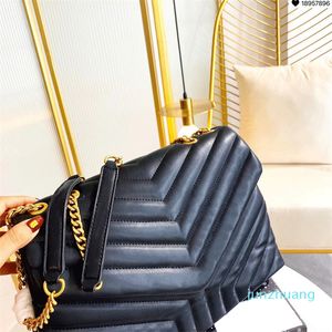 Bolsos de diseño cuadrado gordo LOULOU bolso de cadena bolso de mujer de cuero real bolsos de hombro de gran capacidad 25 cm y 32 cm acolchado mensajero Totes Wallet 2022