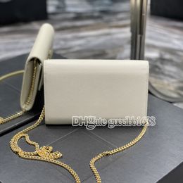 Designer Sacs à main femmes portefeuille en cuir de veau caviar enveloppe sac blanc en cuir véritable titulaire de la carte de crédit porte-monnaie top qualité mini chaîne sacs à bandoulière