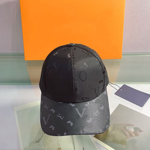 Chapeau de créateur Casquette de baseball en cuir impression léger panneau de couleur respirant pour hommes et femmes style classique décontracté simple très bon