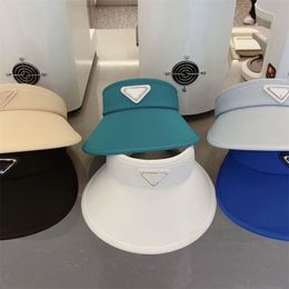 Sombrero de diseñador marca carta gorra Mujer Verano París Moda Triángulo invertido Tela de seda de hielo Resistente a los rayos UV Sombrero de copa vacío Verano Fresco Versátil Aros para el cabello Lengua de pato