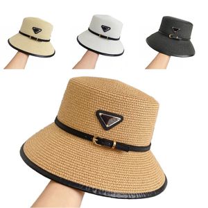 Sombrero de diseñador para mujer de punto de paja sombreros de lujo color sólido simple moda gorras vacaciones playa damas sombrero de ala ancha moda popular letras triangulares hg144