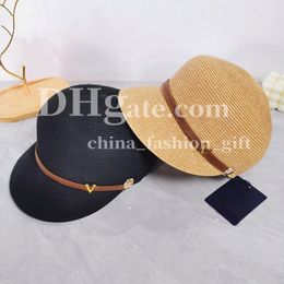 Sombrero de diseño de lujo sombrero solar mujer casquette sombrero de paja elegante viaje de vacaciones sombrero solar de protección solar