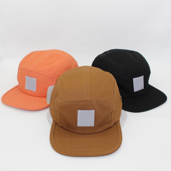 Chapeau de créateur Chapeau de camping cinq pièces à bord plat de couleur unie pour hommes et femmes à la mode outillage skateboard hip-hop chapeau de parasol casquette à visière