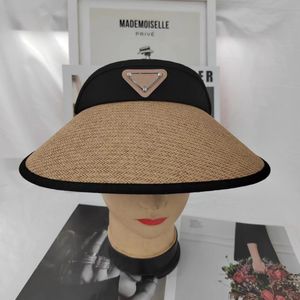 Sombrero de diseñador Sombrero de paja Top vacío Sombrero de verano para mujer Protección solar Deportes al aire libre Pesca Playa Chapeau gorra visera