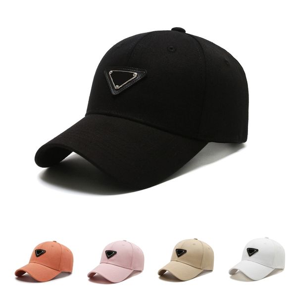 Designer-Hüte für Männer, dreieckige Baseballkappen, Frühling und Herbst, Baumwolle, Sonnenschutz, Designer-Kappe, einfarbig, Gorras, einfach, lässig, Schwarz, Weiß, Rosa, HJ054