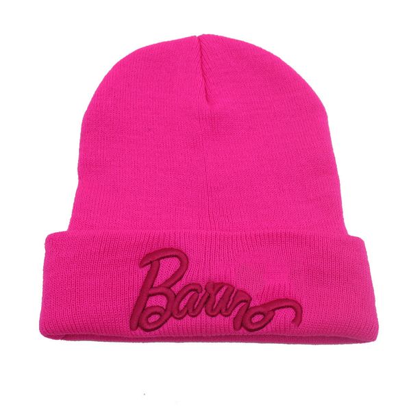 Sombreros de diseñador Gorro rosa neón gorro de mujer gorro de invierno Hilado teñido casqueta bordada Cappello de algodón Moda Street Girls Sombreros Bordado de letras púrpura rosa