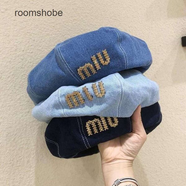 Hates de diseñador Boina Rhinestone Hat casual Denim Bud Mui Hat 28ic