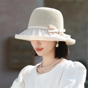 Chapeaux de créateurs Femmes Élégant été respirant Sunhat Suncreen Hat pliable de voyage extérieur plage décontractée