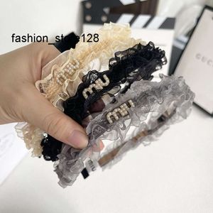 Foulard de designer japonais et coréen nouveau haut de gamme en dentelle noire cerceau de cheveux de luxe femmes bande de cheveux design à la mode épingle à cheveux polyvalent 6RV6