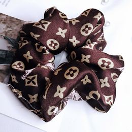 Designer Headbands Wholesale 5pieces /Lot Size 12cm Silk Letter Hair Loop Tie Hair Rope Women's Hair Accessoriesr Rubber Rope Ponytail Holder