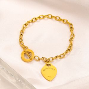 Designer hart armbanden sieraden hoogwaardige 18k goud vergulde liefde cadeau sieraden voor dames nieuw roestvrijstalen niet -fade armband