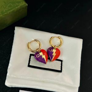 Designer hartvormige charme oorbellen dames stijlvolle prachtige gouden hangende oorbellen voor bruiloftsfeestje geschenk sieraden