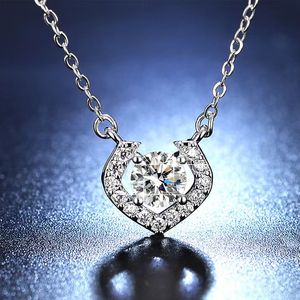 Ontwerper hartvormige hanger Mosang volledige diamant damessieraden ketting vakantie kerstcadeau UDX7