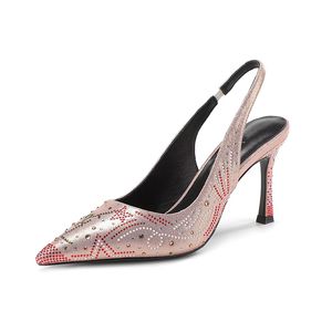 Sandales à talons de styliste pour femmes, pantoufles à fleurs rouges de mariage célèbres, diapositives en tissu pailleté, chaussures en cuir, taille 35-44