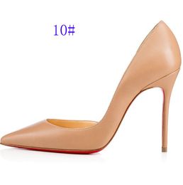 Designer Hakken Vrouwen Jurk Schoenen Rode Bodems Luxe Hoge Hak 8 cm 10 cm 12 cm Zool Ronde Puntige tenen Pompen Bruiloft Schoenen