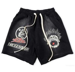 Designer Hell Star Shorts Mens Mens Summer Hellstar Classic Flame Lettre imprime