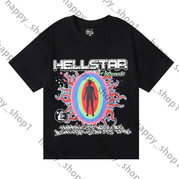 Diseñador Hellstar Shirt Mens T Shirt Womens Tee Hipster Hipster Vintage Waved Street Street Style Graffiti Patrón geométrico Camisetas para hombres 273