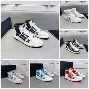 Designer Casual Schoenen SKEL-TOP HI LAGE BANDANA Sneakers Heren Dames Flats Mode Lederen Bone Applique Bovenste EVA Hoge Top Outdoor Schoenen