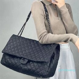 Bolsos de viaje de alta capacidad de diseñador para mujer, bolso de hombro famoso, bolsos de lujo, monederos con cadena, 46cm