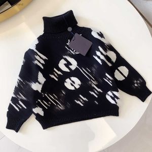 Designer High Collar Baby Pullover Lange mouwen Kinderen Sweater Maat 90-140 cm Letter Bloematroon Afdrukken Kindkleding juli 27