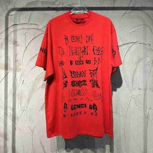 Designer High Edition 2024 Summer New Paris B Family l'année du Loong Limited Reverse Label Grand imprimé T-shirts à manches courtes pour hommes et femmes VEJI