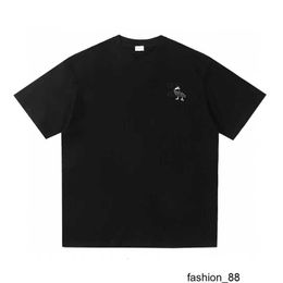 Designer High Edition 24 nieuwe luxe mode Luo Family losse editie parel kip borduurwerk mannen en vrouwen paar hetzelfde T-shirt met korte mouwen B1WV