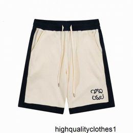 Designer High Edition Summer Nouvelle mode de luxe Luojia Combinaison Color-Block Petite broderie Short ample pour hommes et femmes Capris D7ZQ