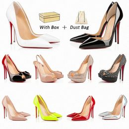Designer High Heels Dress Shoes Dames 6 cm 8cm 10 cm 12 cm 14 cm Luxurys platform Peep-Toes sandalen sexy puntige teen Reds Sole dunne hakken zwarte naakt pate v4ai#