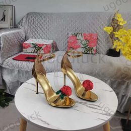 Designer talons hauts fleurs de luxe ouverts talons sandales d'été chaussures de fête formelle florale chaussure de mariage rouge or vert noir chaussures robes de femmes 34-43 avec boîte