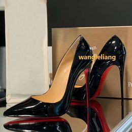 Diseñador Tacones altos Red Shiny Bottom Botes Luxury Luxury Women Sandalias de punta abierta del dedo abierto Solas de 8 cm 10 cm de zapatillas 35-44