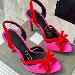 Designer hoge hakken dameskleding schoenen merk pantoffel strik mode elegante damesmode house party bruiloft comfort schoenen wit zwart