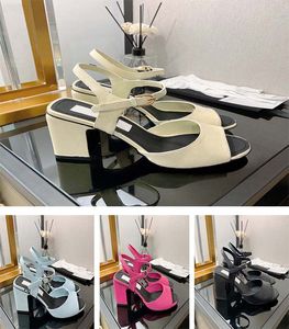 Diseñador de tacones altos para mujer Zapatos de vestir sandalias con hebilla en punta zapatos de verano moda aumentada en 7 cm producción de cuero vale la pena poseer