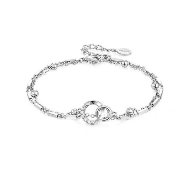 Designer de haute qualité 925 Silver Love bracelet double géométrique exquis cadeau de Saint Valentin à petite amie toutes sortes de bijoux