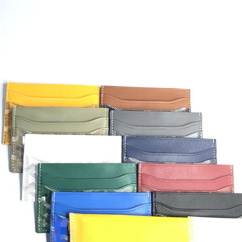 Designer högkvalitativ korthållare duk tryckt bokstav lättvikt kortklipp mode plånbok med låda gåva