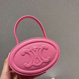 ontwerper Hoge kwaliteit celinne Nieuwe tas Same Triumphal Arch Mini Handheld triomphes tas Ronde Taarttas Leer Veelzijdig Roze Mooncake Tas Zero Portemonnee