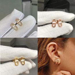 Designer hoogwaardige oorbuien oorbellen mes-serie enkele diamant glijdende asymmetrische oorbellen oorbellen voor vrouwen festival sieraden geschenk