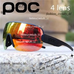 Designer de haute qualité Luxury Fashion Poc Aim 4 Lens Cycling Sunglasses Sport Road Mountain Vélo Glasse Men Femmes Eyewear Eyeglass ZNONEBRIL 440