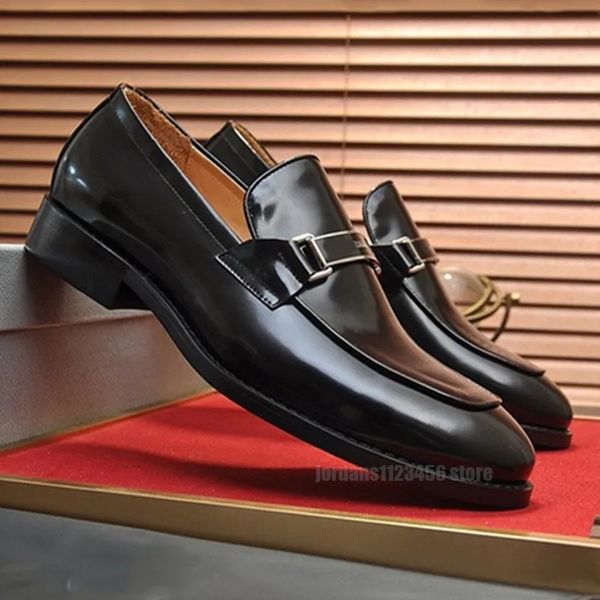 Designer de haute qualité hommes robe formelle mocassins élégant masculino noir costume chaussures de luxe hommes décontracté bureau mariage