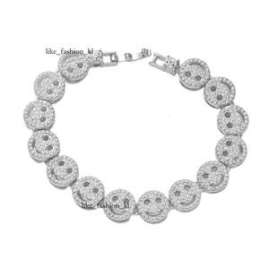 Designer hoogwaardige heuphopgezicht van hiphop smile Designer Charm Bracabelets 18K Goudzilver Volledige diamant Crystal Night Club Luxe armband armband sieraden 666