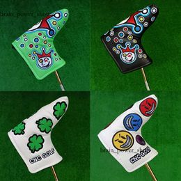 Designer Hoge kwaliteit Andere golfproducten Clown Cover Pu Leather Golf Putter Headcover Golf Blade Putter Golf Club Hoofd Cover Protector 797