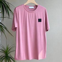 Diseñador de alta calidad Stones Island Verano Hombres y mujeres Transpirable Suelto Manga corta Carta Impresión Valentine Street Fashion Campus Camiseta de algodón A4